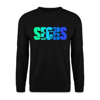 6. Geburtstag Junge 6 Jahre Flugzeug Flugzeuge - Unisex Pullover - Schwarz - Vorne - Alina (178cm) & Michal (187cm)