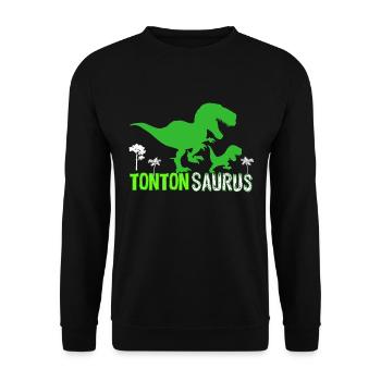 Tontonsaurus Humour Tonton - Sweat-shirt Unisexe - noir - Devant - Alina (178cm) & Michal (187cm)