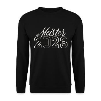 Meister 2023 Meisterprüfung Meisterbrief - Unisex Pullover - Schwarz - Vorne - Alina (178cm) & Michal (187cm)