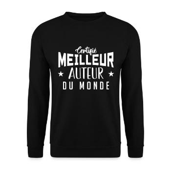 Certifié le meilleur Auteur du monde - Sweat-shirt Unisexe - noir - Devant - Alina (178cm) & Michal (187cm)