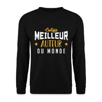 Certifié le meilleur Auteur du monde - Sweat-shirt Unisexe - noir - Devant - Alina (178cm) & Michal (187cm)