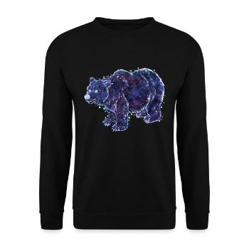 Mystischer Bär aus Sternen Großer Bär Sternzeichen - Unisex Pullover - Schwarz - Vorne - Alina (178cm) & Michal (187cm)