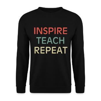 Inspire Teach Repeat | English Teacher Funny - Unisex Sweatshirt - black - Front - Alina (178cm) & Michal (187cm)