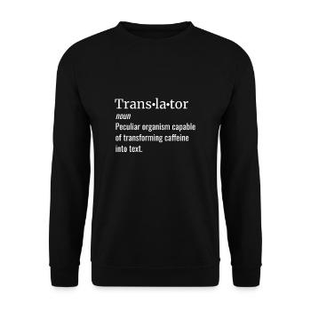 Translator Translator Dictionary Definition - Unisex Sweatshirt - black - Front - Alina (178cm) & Michal (187cm)