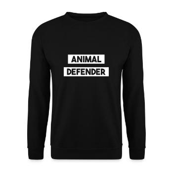 Animal Defender, Vegan, Veggie, Animal Liberation - Unisex Sweatshirt - black - Front - Alina (178cm) & Michal (187cm)