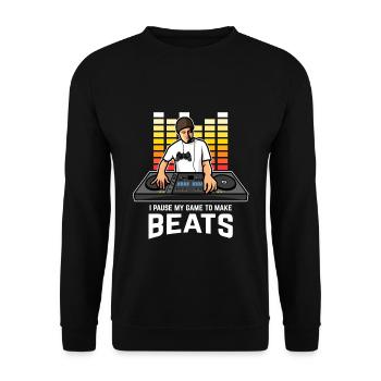 DJ Gamer Gift Deejay Disc Jockey Beatmaker - Sweat-shirt Unisexe - noir - Devant - Alina (178cm) & Michal (187cm)