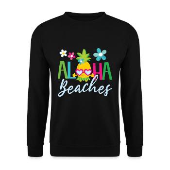 Aloha Beaches pineapple drawing for the summer - Unisex Sweatshirt - black - Front - Alina (178cm) & Michal (187cm)