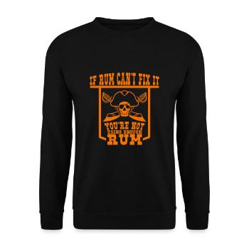 Pirat Geschenk Rum Beute Piratenschädel Totenkopf - Unisex Pullover - Schwarz - Vorne - Alina (178cm) & Michal (187cm)