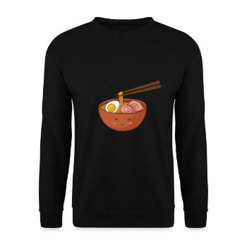 Ramen Ramen Ramen Suppe Suppe Suppe - Unisex Pullover - Schwarz - Vorne - Alina (178cm) & Michal (187cm)