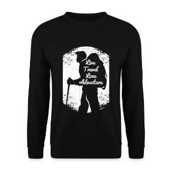 Voyage Voyage Vacances Aventure Touriste Cadeau - Sweat-shirt Unisexe - noir - Devant - Alina (178cm) & Michal (187cm)