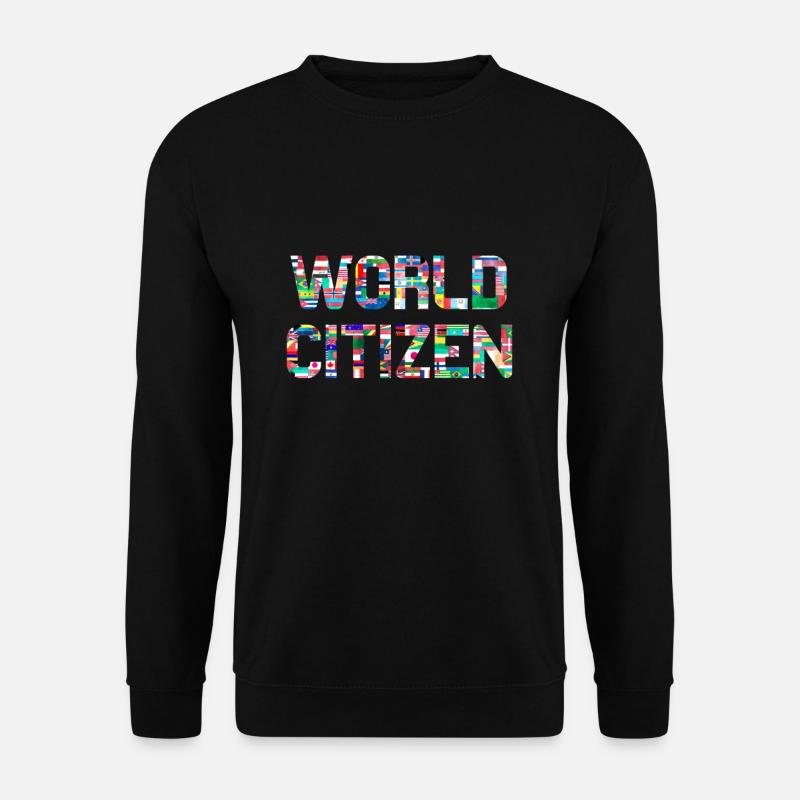 World Citizen (Weltbürger/Erdenbürger) mit Flaggen - Unisex Pullover - Schwarz