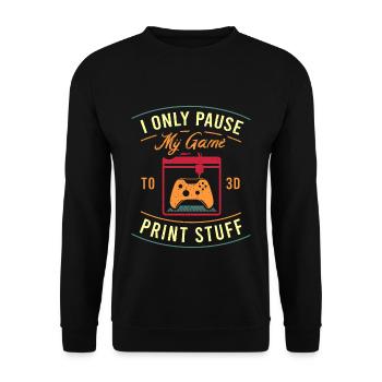 3D Druck Videospieler Lustiger Spruch 3D Print - Unisex Pullover - Schwarz - Vorne - Alina (178cm) & Michal (187cm)
