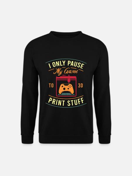 3D Druck Videospieler Lustiger Spruch 3D Print - Unisex Pullover - Schwarz