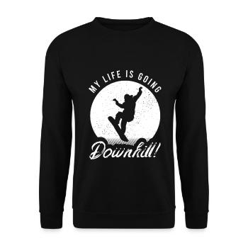 Conception de sports d'hiver de snowboard pour les snowboarders - Sweat-shirt Unisexe - noir - Devant - Alina (178cm) & Michal (187cm)