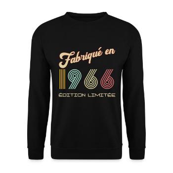 Fabriqué en 1966 Cadeau Vintage Homme - Sweat-shirt Unisexe - noir - Devant - Alina (178cm) & Michal (187cm)