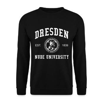 Université nue de Dresde Uni Hochschule Universität - Sweat-shirt Unisexe - noir - Devant - Alina (178cm) & Michal (187cm)