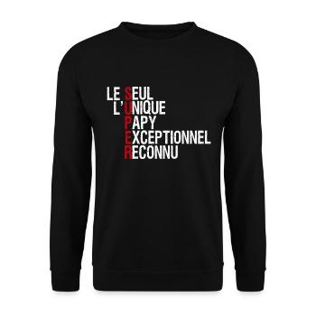 Super Papy Unique Exceptionnel - Sweat-shirt Unisexe - noir - Devant - Alina (178cm) & Michal (187cm)