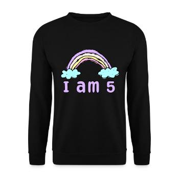 Gift 5 years Birthday I am 5 years old - Unisex Sweatshirt - black - Front - Alina (178cm) & Michal (187cm)