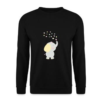 Eléphant - Sweat-shirt Unisexe - noir - Devant - Alina (178cm) & Michal (187cm)
