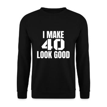 40th birthday - Unisex Sweatshirt - black - Front - Alina (178cm) & Michal (187cm)