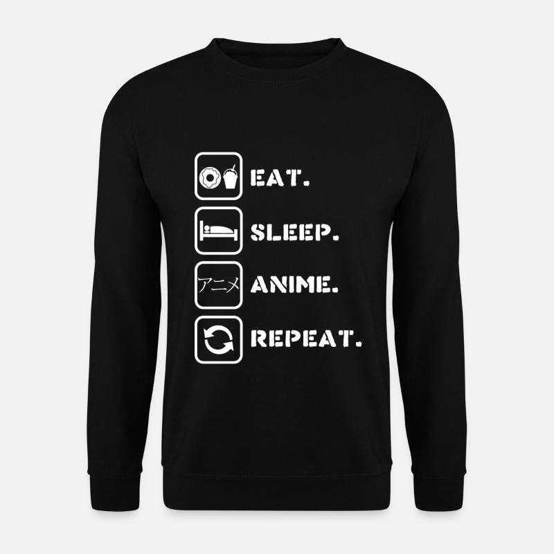 Anime Eat Sleep Repeat - Unisex Sweatshirt - black