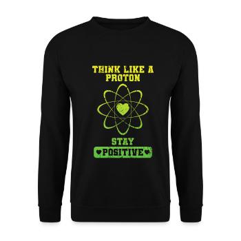 Positif Comme Un proton - Sweat-shirt Unisexe - noir - Devant - Alina (178cm) & Michal (187cm)