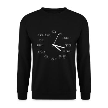 Uhr Mathematik - Unisex Pullover - Schwarz - Vorne - Alina (178cm) & Michal (187cm)
