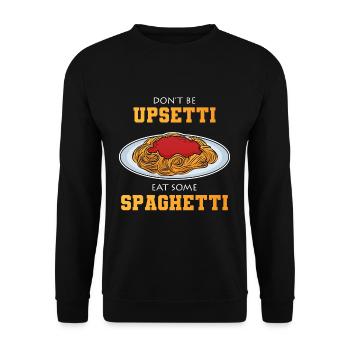 Spaghetti Funny - Unisex Sweatshirt - black - Front - Alina (178cm) & Michal (187cm)