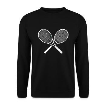 Tennis racket - Unisex Sweatshirt - black - Front - Alina (178cm) & Michal (187cm)