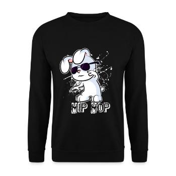 Hip Hop Lapin - Sweat-shirt Unisexe - noir - Devant - Alina (178cm) & Michal (187cm)