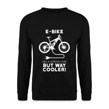 E-bike - Unisex Sweatshirt - black - Front - Alina (178cm) & Michal (187cm)
