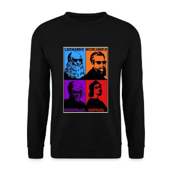 Leonardo Michelangelo Donatello Raphael - Unisex Sweatshirt - black - Front - Alina (178cm) & Michal (187cm)