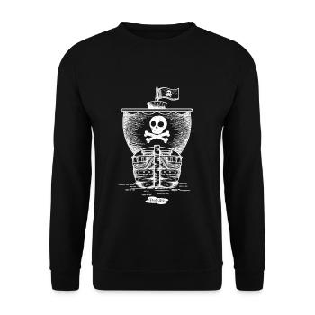 Piraten - Unisex Pullover - Schwarz - Vorne - Alina (178cm) & Michal (187cm)