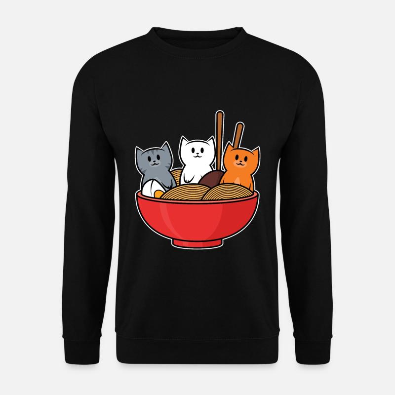 Ramen Katzen Japan - Unisex Pullover - Schwarz