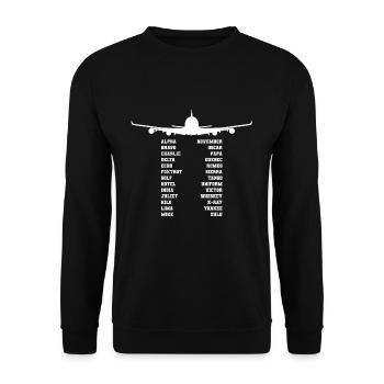 Pilot alphabet - Unisex Sweatshirt - black - Front - Alina (178cm) & Michal (187cm)