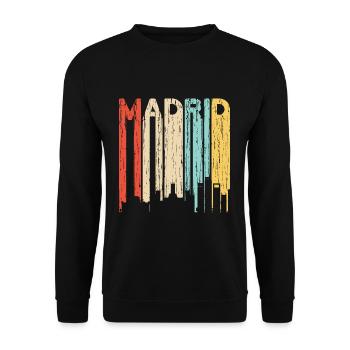 Madrid - Unisex Pullover - Schwarz - Vorne - Alina (178cm) & Michal (187cm)