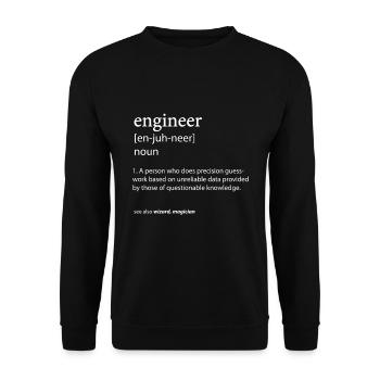 Engineer - Unisex Sweatshirt - black - Front - Alina (178cm) & Michal (187cm)