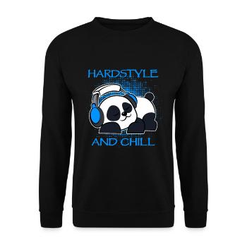 Hardstyle Panda - Unisex Pullover - Schwarz - Vorne - Alina (178cm) & Michal (187cm)