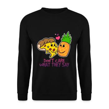 Pizza Hawaii - Unisex Sweatshirt - black - Front - Alina (178cm) & Michal (187cm)