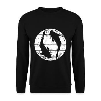 Karpfen - Unisex Pullover - Schwarz - Vorne - Alina (178cm) & Michal (187cm)