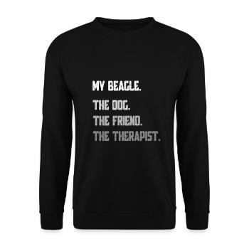 beagle - Sweat-shirt Unisexe - noir - Devant - Alina (178cm) & Michal (187cm)