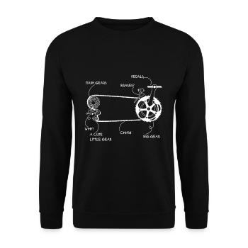 Bicycle Chain Bicycle - Unisex Sweatshirt - black - Front - Alina (178cm) & Michal (187cm)