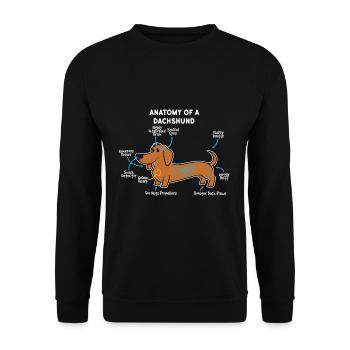 Hund Dackel - Unisex Pullover - Schwarz - Vorne - Alina (178cm) & Michal (187cm)
