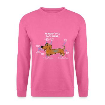 Teckel chien - Sweat-shirt Unisexe - rose - Devant