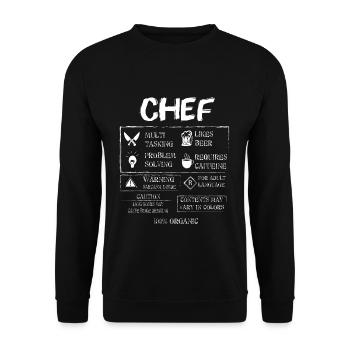 Chef - Unisex Pullover - Schwarz - Vorne - Alina (178cm) & Michal (187cm)