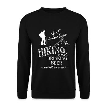 Wandern Und Bier - Unisex Pullover - Schwarz - Vorne - Alina (178cm) & Michal (187cm)