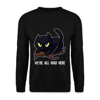 Genervte Katze - Unisex Pullover - Schwarz - Vorne - Alina (178cm) & Michal (187cm)