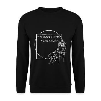 Vitruvianischer Mensch Lustig - Unisex Pullover - Schwarz - Vorne - Alina (178cm) & Michal (187cm)