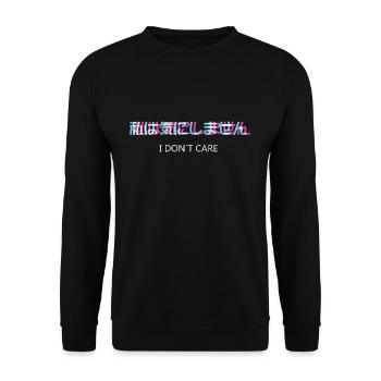 I Dont Care Vaporwave Otaku - Sweat-shirt Unisexe - noir - Devant - Alina (178cm) & Michal (187cm)