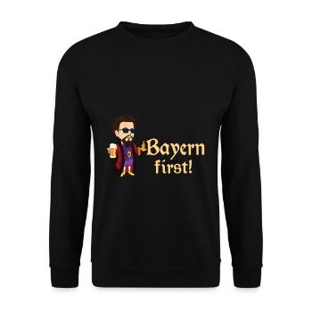 Bavaria First King Ludwig - Unisex Sweatshirt - black - Front - Alina (178cm) & Michal (187cm)
